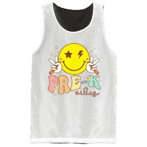 PreK Vibes Team Retro Smile Face First Day Of School Mesh Reversible Basketball Jersey Tank