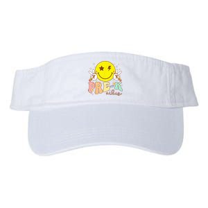 PreK Vibes Team Retro Smile Face First Day Of School Valucap Bio-Washed Visor