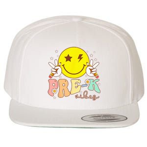 PreK Vibes Team Retro Smile Face First Day Of School Wool Snapback Cap