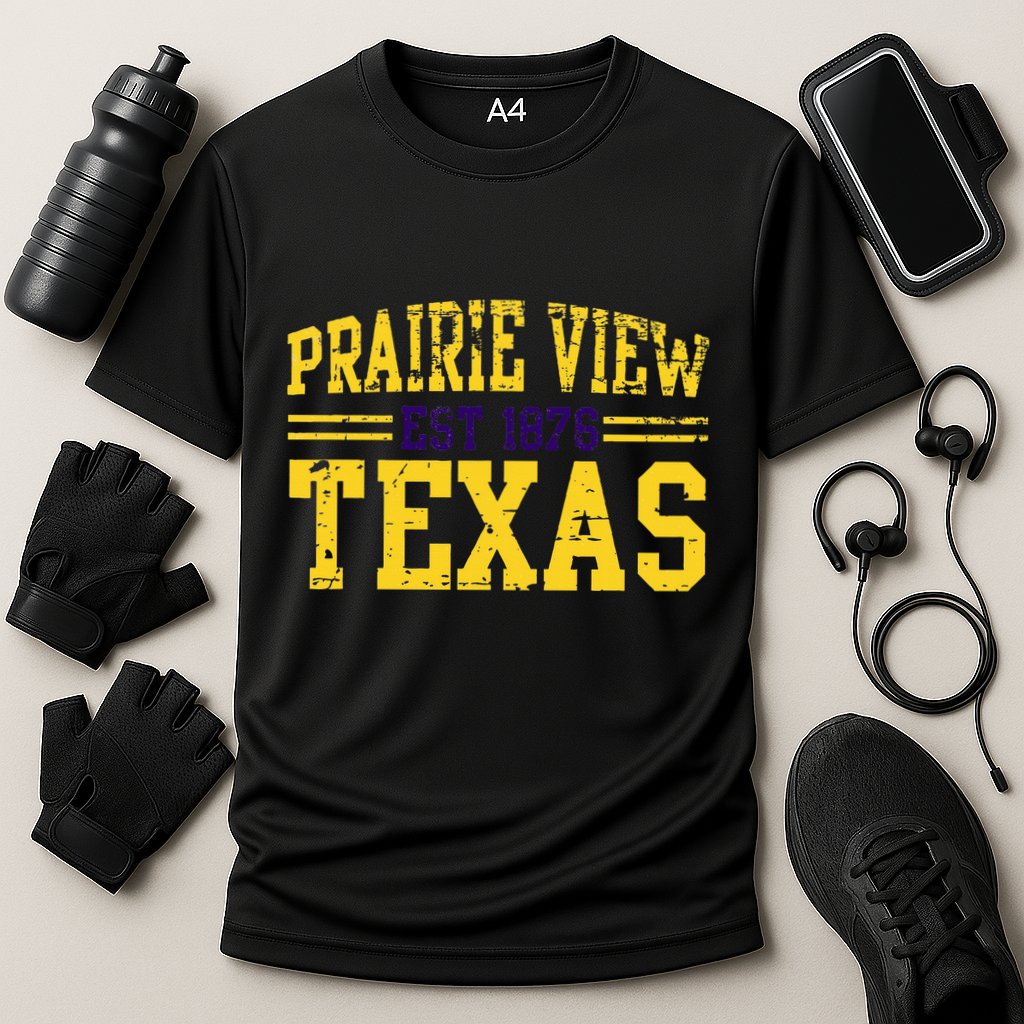 Prairie View Texas Prairie Gift Distressed Cooling Performance Crew T-Shirt