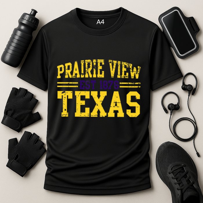 Prairie View Texas Prairie Gift Distressed Cooling Performance Crew T-Shirt