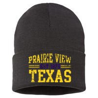 Prairie View Texas Prairie Gift Distressed Sustainable Knit Beanie