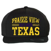 Prairie View Texas Prairie Gift Distressed Wool Snapback Cap