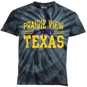 Prairie View Texas Prairie Gift Distressed Kids Tie-Dye T-Shirt