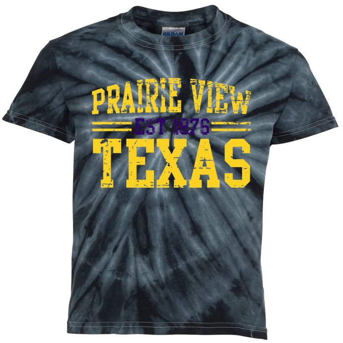 Prairie View Texas Prairie Gift Distressed Kids Tie-Dye T-Shirt