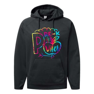 Pre-K Vibes Team Pre-K Squad Tie Dye 1st Day of School Performance Fleece Hoodie