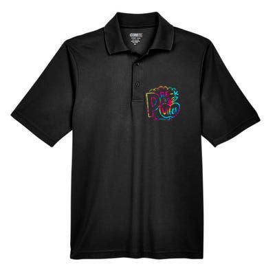 Pre-K Vibes Team Pre-K Squad Tie Dye 1st Day of School Men's Origin Performance Pique Polo