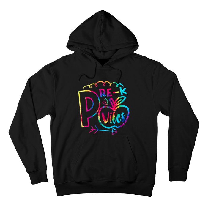 Pre-K Vibes Team Pre-K Squad Tie Dye 1st Day of School Hoodie