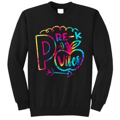 Pre-K Vibes Team Pre-K Squad Tie Dye 1st Day of School Sweatshirt