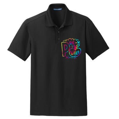 Pre-K Vibes Team Pre-K Squad Tie Dye 1st Day of School Dry Zone Grid Polo