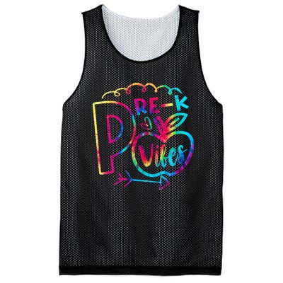 Pre-K Vibes Team Pre-K Squad Tie Dye 1st Day of School Mesh Reversible Basketball Jersey Tank