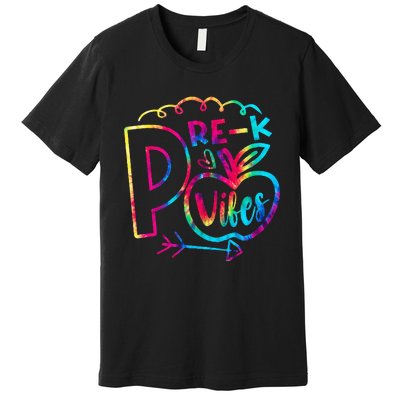 Pre-K Vibes Team Pre-K Squad Tie Dye 1st Day of School Premium T-Shirt