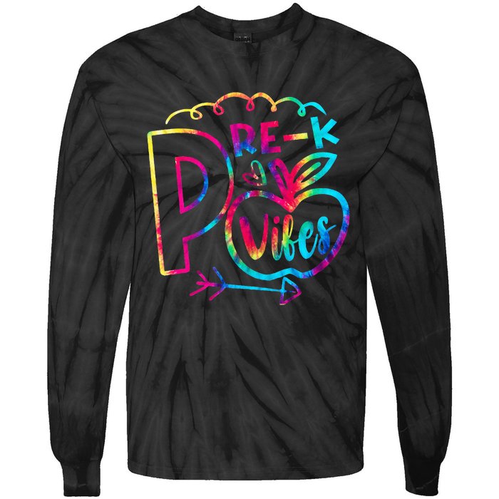 Pre-K Vibes Team Pre-K Squad Tie Dye 1st Day of School Tie-Dye Long Sleeve Shirt