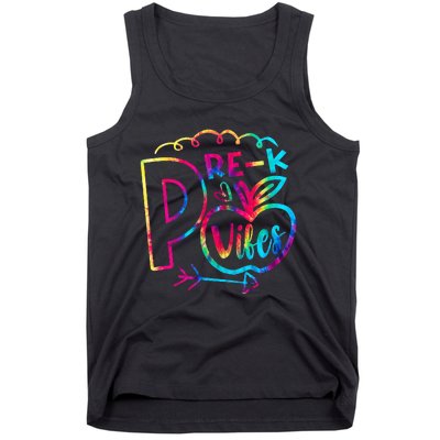 Pre-K Vibes Team Pre-K Squad Tie Dye 1st Day of School Tank Top