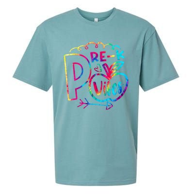 Pre-K Vibes Team Pre-K Squad Tie Dye 1st Day of School Sueded Cloud Jersey T-Shirt