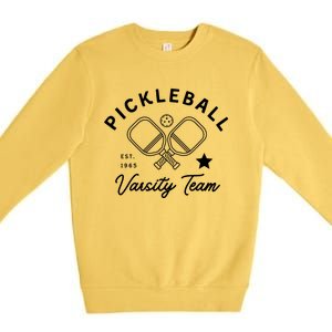 Pickleball Varsity Team Pickleball Player Gift Premium Crewneck Sweatshirt