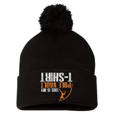 Pole Vaulting This Is My Pole Vault Pom Pom 12in Knit Beanie