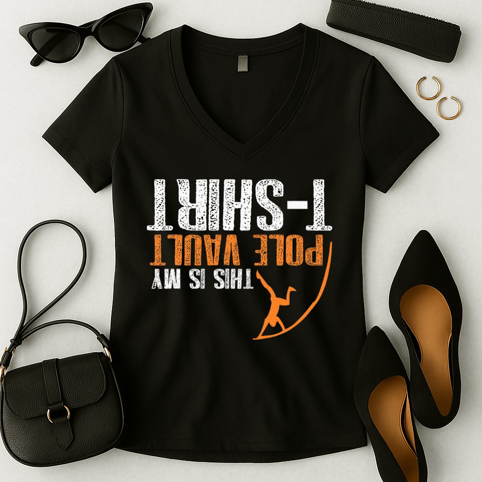 Pole Vaulting This Is My Pole Vault Women's V-Neck T-Shirt