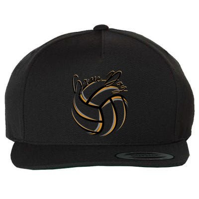 Parents Volleyball Team Game Day Orange And Black Splatter Gift Wool Snapback Cap