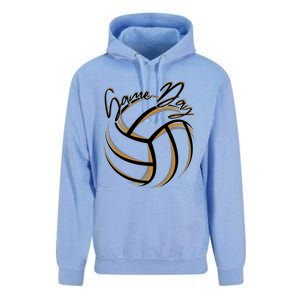 Parents Volleyball Team Game Day Orange And Black Splatter Gift Unisex Surf Hoodie