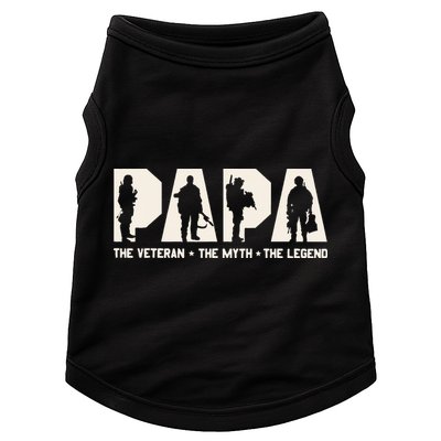Papa Veteran The Myth The Legend Fathers Day Grandpa Doggie Tank