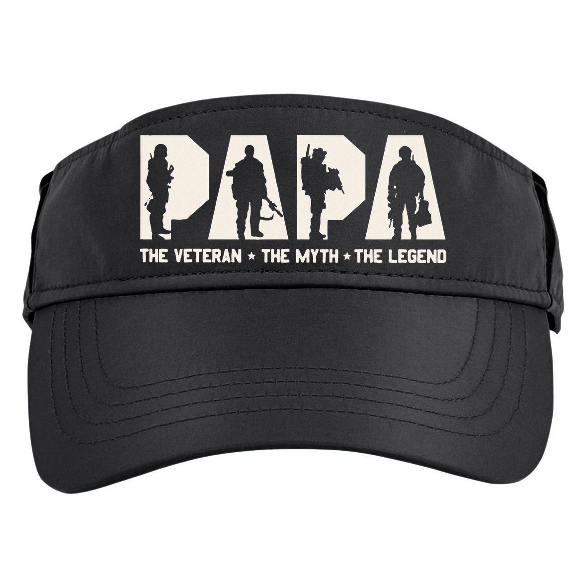 Papa Veteran The Myth The Legend Fathers Day Grandpa Adult Drive Performance Visor