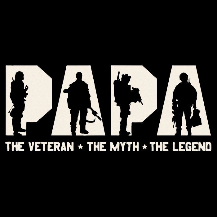 Papa Veteran The Myth The Legend Fathers Day Grandpa Cooling Performance Long Sleeve Crew
