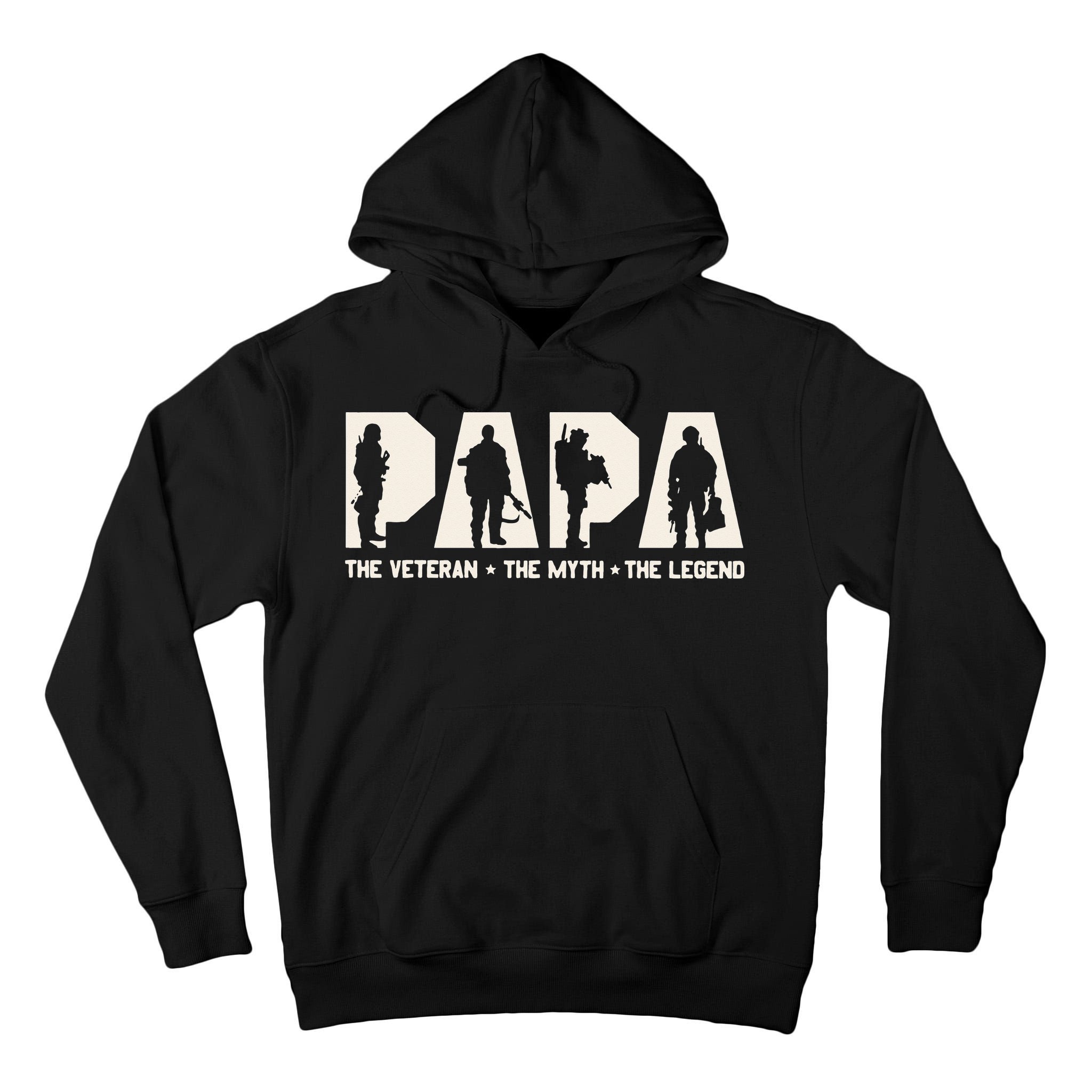 Papa Veteran The Myth The Legend Fathers Day Grandpa Tall Hoodie