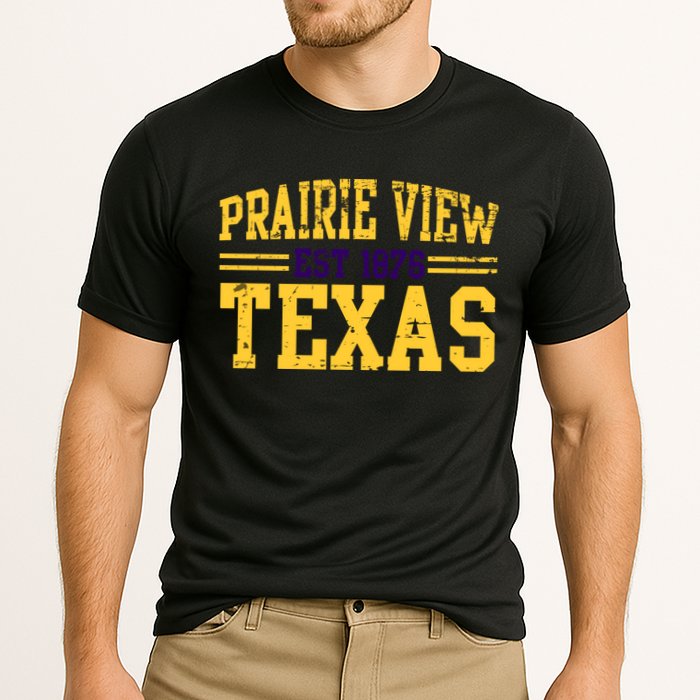 Prairie View Texas, Prairie Gift, Distressed Text Cooling Performance Crew T-Shirt