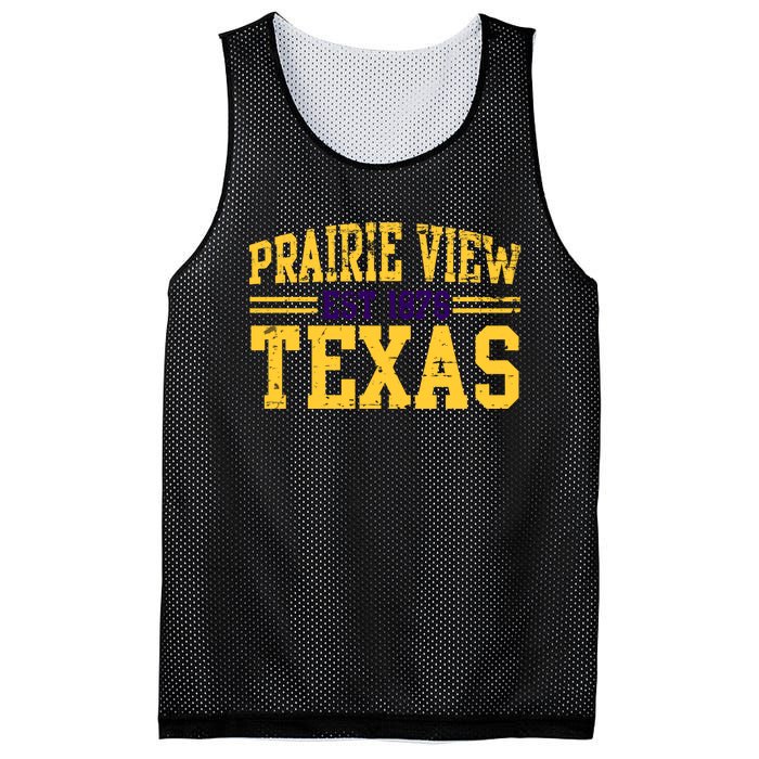 Prairie View Texas, Prairie Gift, Distressed Text Mesh Reversible Basketball Jersey Tank