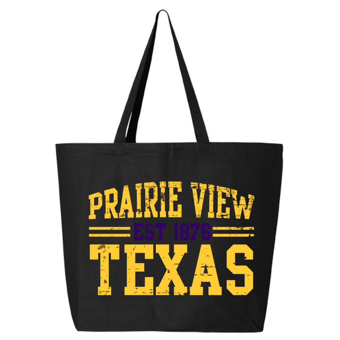 Prairie View Texas, Prairie Gift, Distressed Text 25L Jumbo Tote