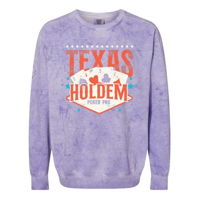 Poker Vintage Texas Holdem Poker Pro Colorblast Crewneck Sweatshirt