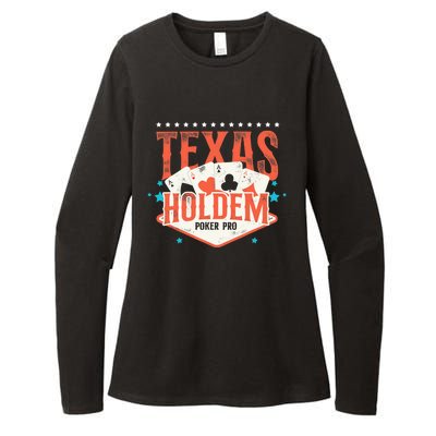 Poker Vintage Texas Holdem Poker Pro Womens CVC Long Sleeve Shirt