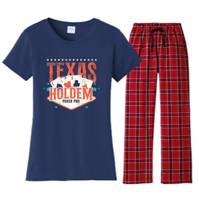 Poker Vintage Texas Holdem Poker Pro Women's Flannel Pajama Set