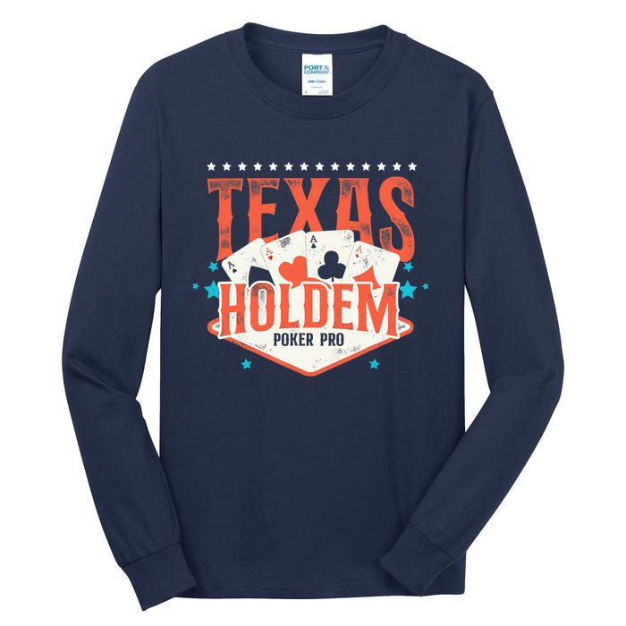 Poker Vintage Texas Holdem Poker Pro Tall Long Sleeve T-Shirt