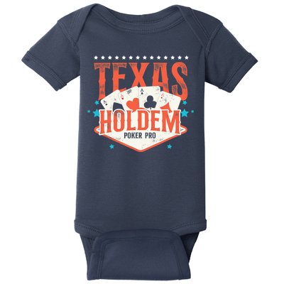 Poker Vintage Texas Holdem Poker Pro Baby Bodysuit