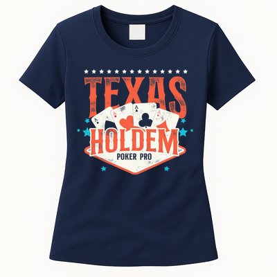 Poker Vintage Texas Holdem Poker Pro Womens T-Shirt