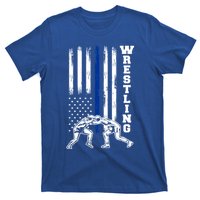 Patriotic Vintage Usa American Flag Wrestler Wrestling Cool Gift T-Shirt