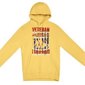 Proud Veteran Us Flag Memorial Day 4th Of July Veteran's Day Meaningful Gift Premium Pullover Hoodie