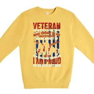 Proud Veteran Us Flag Memorial Day 4th Of July Veteran's Day Meaningful Gift Premium Crewneck Sweatshirt