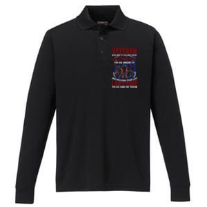 Proud Veteran Us Flag Memorial Day 4th Of July Veteran's Day Meaningful Gift Performance Long Sleeve Polo