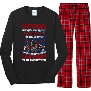 Proud Veteran Us Flag Memorial Day 4th Of July Veteran's Day Meaningful Gift Long Sleeve Pajama Set