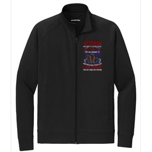 Proud Veteran Us Flag Memorial Day 4th Of July Veteran's Day Meaningful Gift Stretch Full-Zip Cadet Jacket