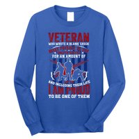 Proud Veteran Us Flag Memorial Day 4th Of July Veteran's Day Meaningful Gift Long Sleeve Shirt