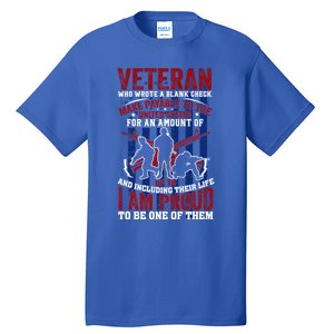 Proud Veteran Us Flag Memorial Day 4th Of July Veteran's Day Meaningful Gift Tall T-Shirt