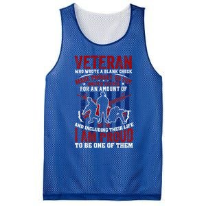 Proud Veteran Us Flag Memorial Day 4th Of July Veteran's Day Meaningful Gift Mesh Reversible Basketball Jersey Tank