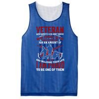 Proud Veteran Us Flag Memorial Day 4th Of July Veteran's Day Meaningful Gift Mesh Reversible Basketball Jersey Tank