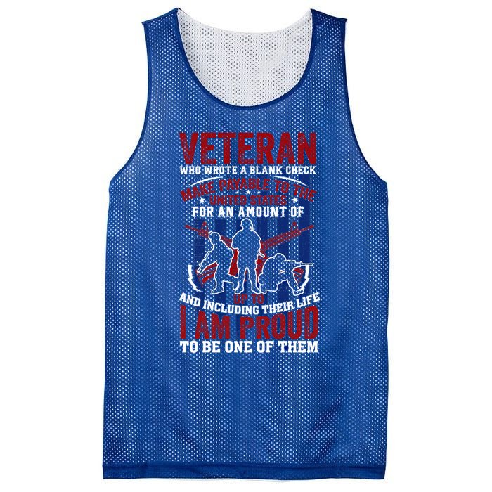 Proud Veteran Us Flag Memorial Day 4th Of July Veteran's Day Meaningful Gift Mesh Reversible Basketball Jersey Tank