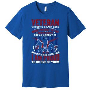 Proud Veteran Us Flag Memorial Day 4th Of July Veteran's Day Meaningful Gift Premium T-Shirt