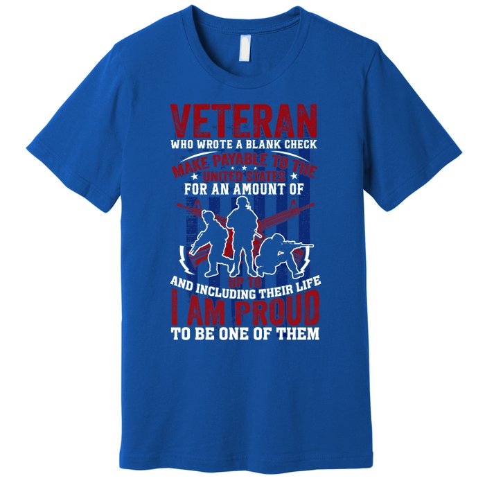 Proud Veteran Us Flag Memorial Day 4th Of July Veteran's Day Meaningful Gift Premium T-Shirt